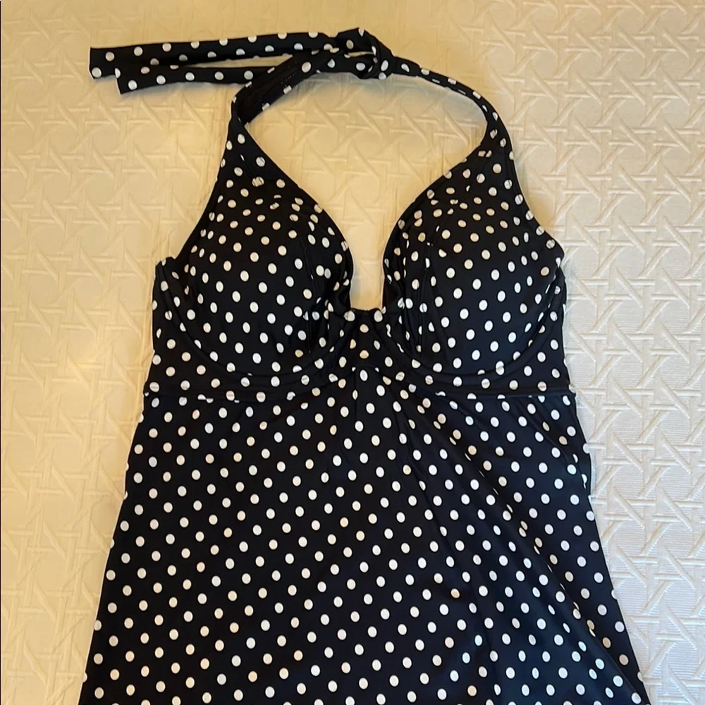 Stylish Black and White Polka Dot Swimsuit